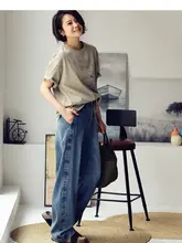 極上の柔らかさの天絲デニムパンツ【女性用・ワイドサイドシーム・スリムフィット・薄手】