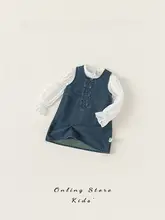 デニムキャミソールワンピース【秋用・子供用・韓国風デザイン】