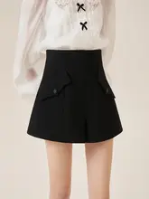 シンプルデザインの高腰Aラインショートパンツ【クラシックスタイル・したフィット感】（セットアップ対応）