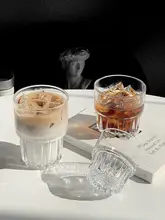 スタッキング可能なオーストラリア風ガラスコーヒーカップ【アイスラテ・デザインカップ・ドリンク用】