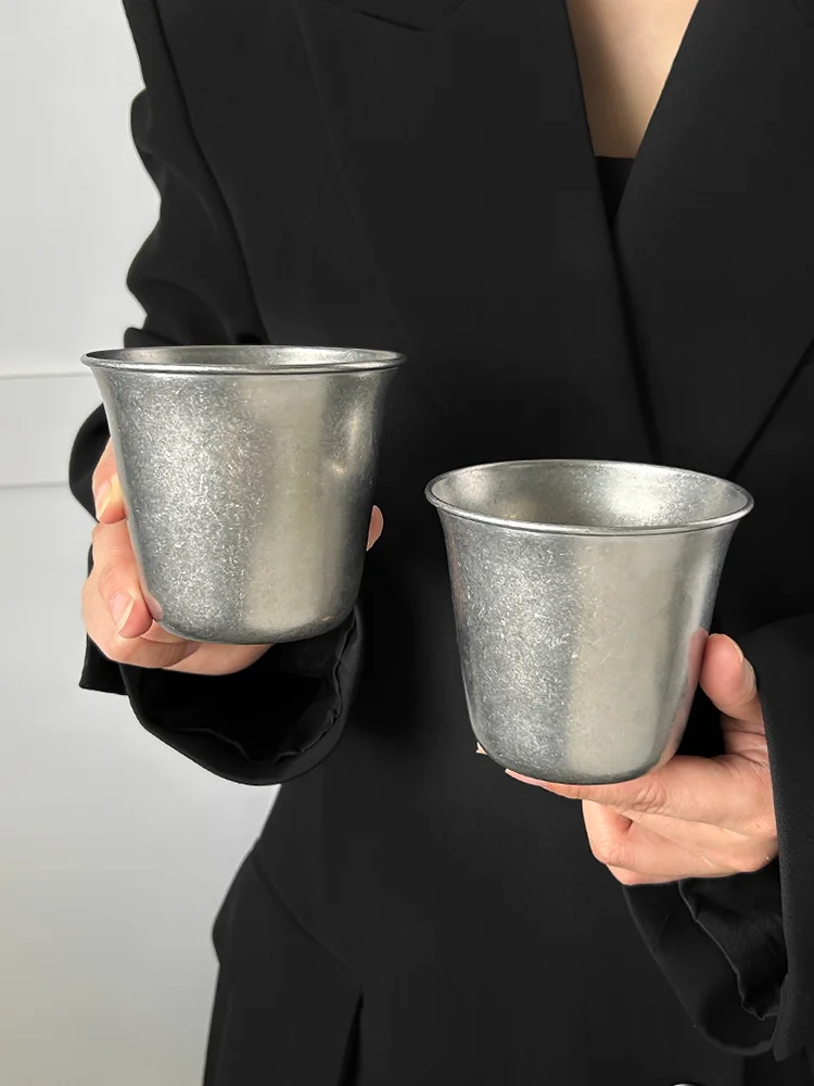 アメリカンビンテージ風ステンレスストローカップ：広口デザインで日常のコーヒーと冷飲を快適に