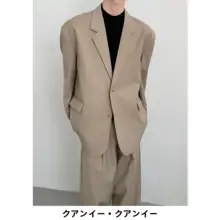 韓国デザインのカジュアルテーラードジャケット【肩パッド付き・クールスタイル・メンズ】（セットアップ対応）