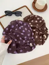 春夏用レトロドットデザインのキャップ【通気性・おしゃれな包頭帽】