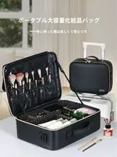 大容量化粧ポーチ【高級感のある携帯型・女性用・メイク収納に最適】