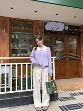 カーディガン 女性 小さな襟 2024年秋季 ゆったり 小さいサイズ