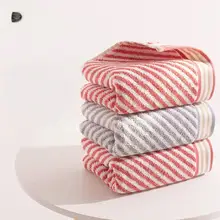 LOFTEX 吸水性に優れたストライプデザインの綿製タオル【男女兼用・洗顔・バス用】