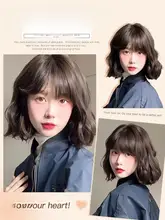 リアルなブラックブラウンショートカールウィッグ【ラディカルスタイル・フルヘッドセット】