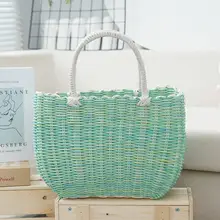 アートフィブラタン調の買い物用手提げバスケット【ピクニック・洗面・収納用・大容量】
