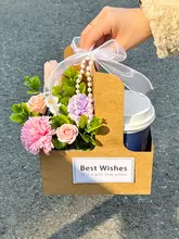 ユニークな誕生日ギフト！女性向けティー＆コーヒーギフトボックス【花束付き・お友達や特別な日のサプライズに最適】