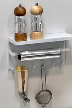 磁気吸着式エナメル製キッチン収納ラック【穴あけ不要・保鮮膜・調味料用】