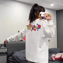 重厚なコットン長袖Tシャツ【レディース・秋用・ラウンドネック・ベーシック】