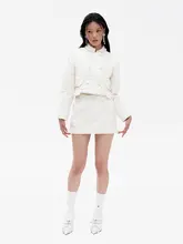 冬用 花柄刺繍スカート【デザイン性の高い】