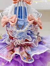 小型犬用 プリンセスドレス 夏用 フリフリドレス ドパミン油彩