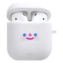 かわいいスマイルデザインのシリコン製AirPods保護ケース【防落・充電対応】