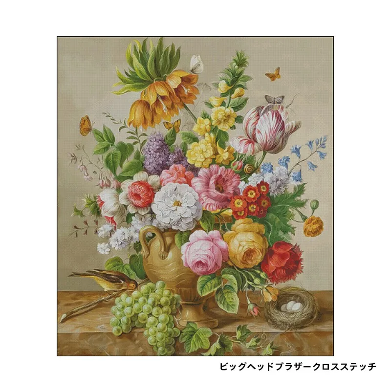 油絵静物 飾り花とバードネストはリビング用季節インテリア小物としての実用性をどう評価するか