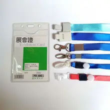透明ソフトゴム製 名刺ホルダー【ストラップ付き・厚手・縦型・展示会用】