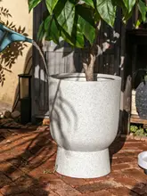 北欧風 マグネシウム泥製 高脚鉢 大型観葉植物用花器【シンプルデザイン・コンクリート製】
