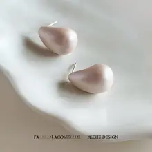 高級感あるピンクエナメル水滴イヤリング【純銀ピアス・シンプルデザイン・女性用】