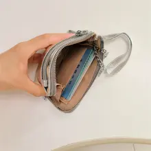 爆裂紋の本革ファスナー付きコインケース【牛革・ハンドバッグ・収納力抜群】