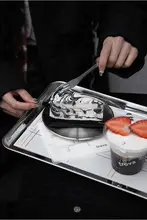 厚手304ステンレス製円盤【商用・焼肉・フルーツ・ケーキ・お皿・デザート用】