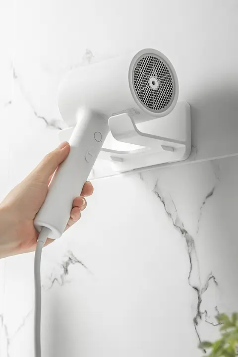 穴あけ不要 浴室用壁掛け収納ラック【ヘアドライヤー収納・家庭用・トイレ・おしゃれ】