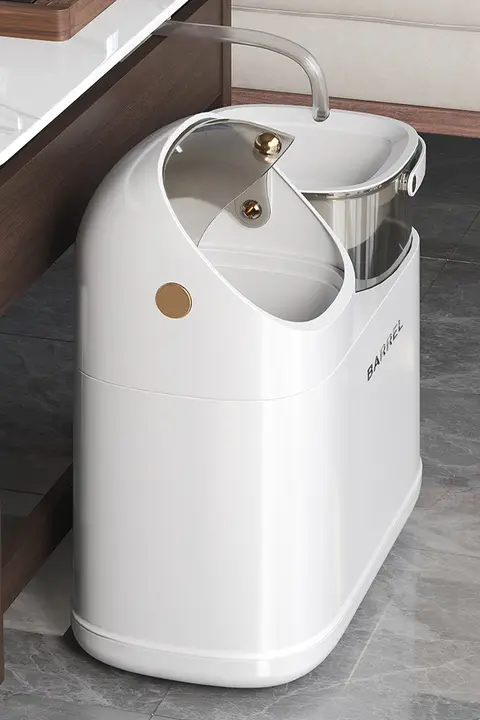 多機能茶ふた付きゴミ箱【湿気と乾燥分離・茶殻入れ付き】