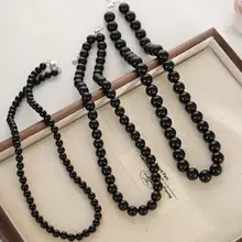 天然の黒瑪瑙と純銀製ネックレス【シンプルで大人の女性にぴったり】