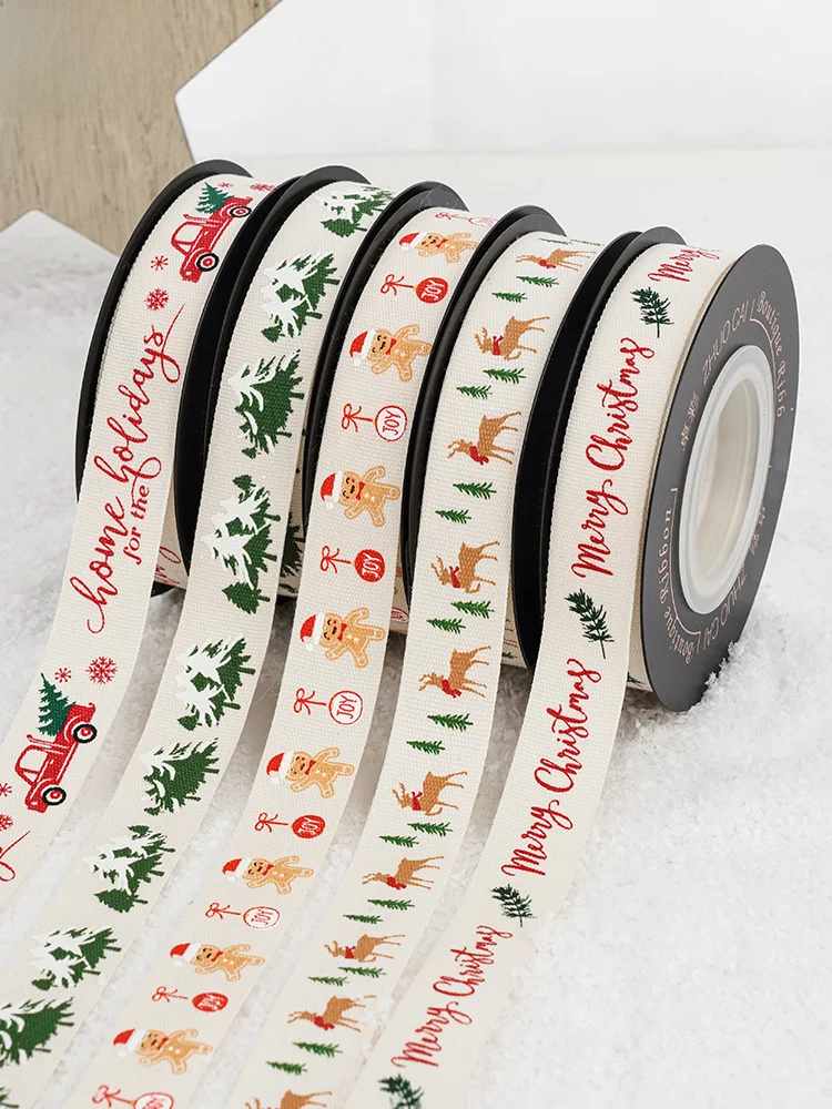 かぎ針で編むリボン小物：クリスマスギフトボックス用カラフルプリントリボンの実用性と使い方