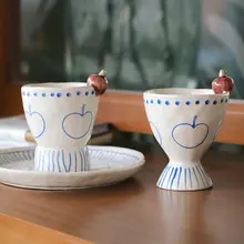 立体的なリンゴデザインの手作りボウル【高級感あるカラフルなデザート＆フルーツ用】