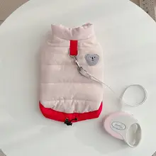 ペット用 防寒フリースコート【犬猫兼用・装着可能なリードホール・秋冬用】
