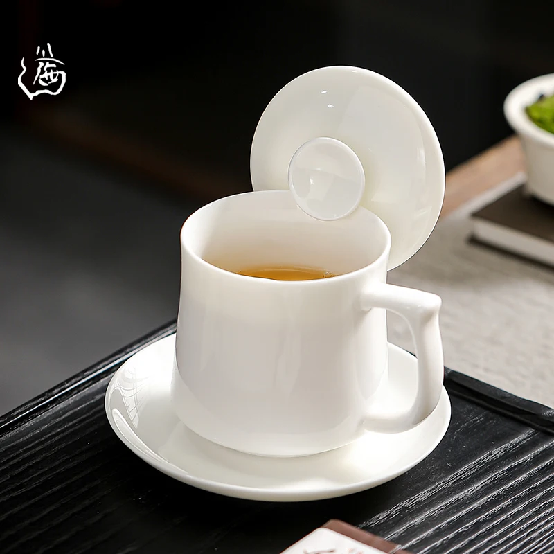 デザインフィルター付  き 白磁製お茶用カップ【個人オフィス用・水分離機能】 おうち時間を豊かにするおすすめアイテム