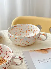 胡桃集市 インスパイアされた朝食ボウル【水彩釉陶器・フルーツ＆デザート用・サラダボウル】