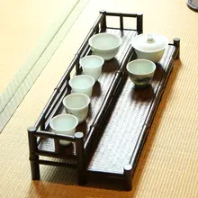 竹製二段式お茶用カップスタンド【シンプル・レトロデザイン・紫竹】