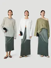 光沢のあるダブルサテンプリーツスカート【エレガント・ウエストゴム・ミニマルデザイン ・サイドスリット】