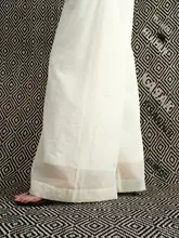 ゆったりとした気軽な雰囲気の微皺感マイクロファイバーコットン ワイドパンツ【スタイル・ロングパンツ】