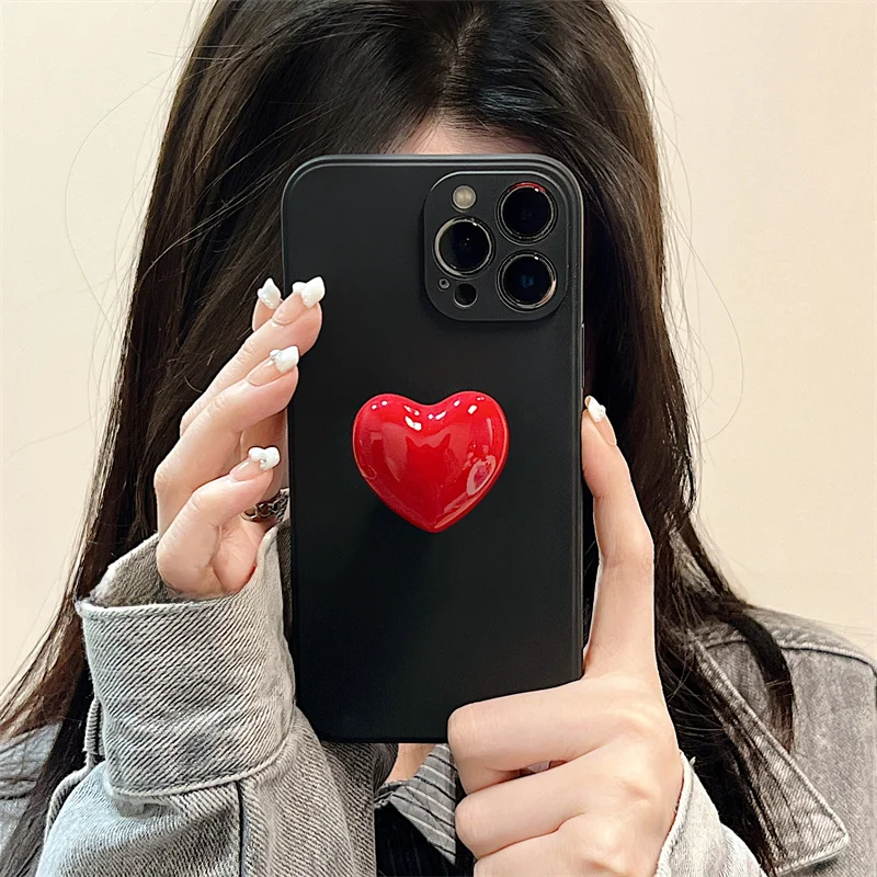 立体陶瓷ハートスタンド【iPhone用・シリコンケース対応】