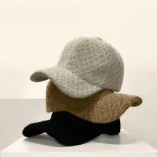 リブ編みダックビルキャップ【秋冬用・シンプルスタイル・顔映え】
