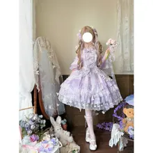 ロリータスタイルのストラップドレス【中華風・フラワープリント・デザインドレス】