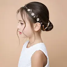 手作りの小雛菊ヘアバンド【子供用・金色の装飾・夏のドレスアクセサリー】