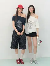 Tシャツ レディース 半袖 ワンショルダー 韓流 デザイン性 夏「ELEVEN SLEEP」