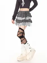 ポルカドットレースハイウエストフレアスカート【Aライン・二重レイヤー・軽やかな着心地】