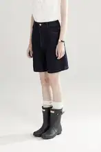 夏用デニムコットン中パンツ【通勤対応・シンプルデザイン・洗い仕上げ】