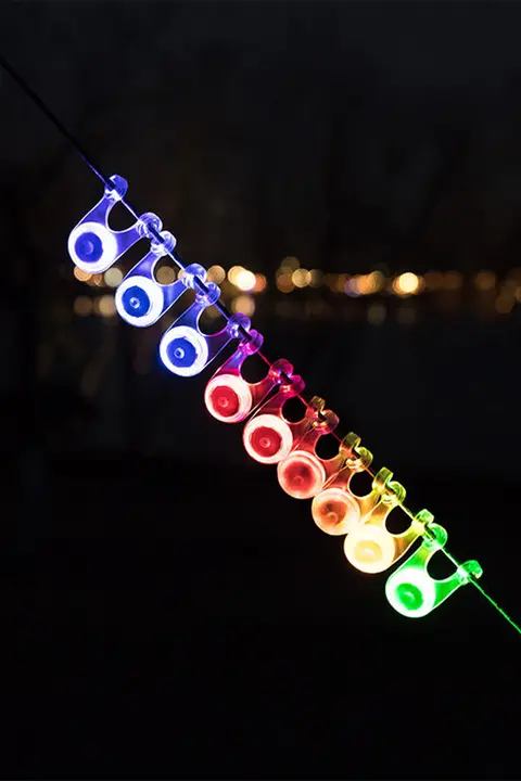 アウトドア用 おしゃれなロープライト【テント・自転車用・警告用・蛙デザイン・キャンプ地用】