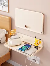 折りたたみ式ベッドサイド収納棚【壁掛け・穴あけ不要・省スペース】
