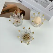 北欧風 クラウン型化粧品スタンド【可愛いデザイン・クリスタル装飾・アクセサリー収納】