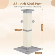 大型ローマ柱型キャットタワー【麻製爪研ぎ・耐磨耗・安定性抜群・立式】