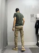 アメリカンスタイルの作業パンツ【メンズ・スリムフィット・春秋用・ストレッチ・多ポケット・リブ付き】