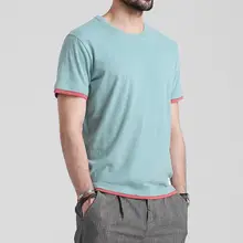 メンズ半袖Tシャツ【コットン・ラウンドネック・フロントレイヤードデザイン・カジュア ル】（セットアップ対応）