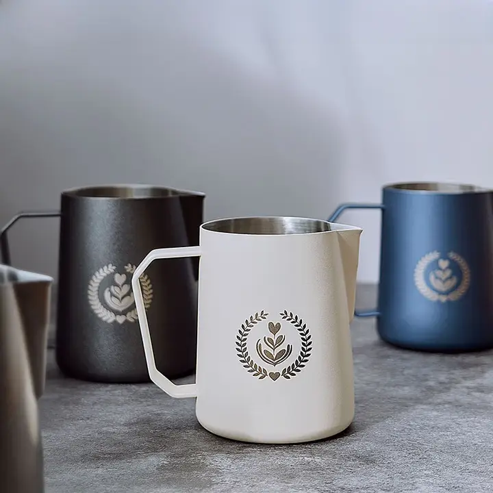 MUVNA ステンレス製 コーヒーラテアートカップ【450ml・プロフェッショナルデザイン】