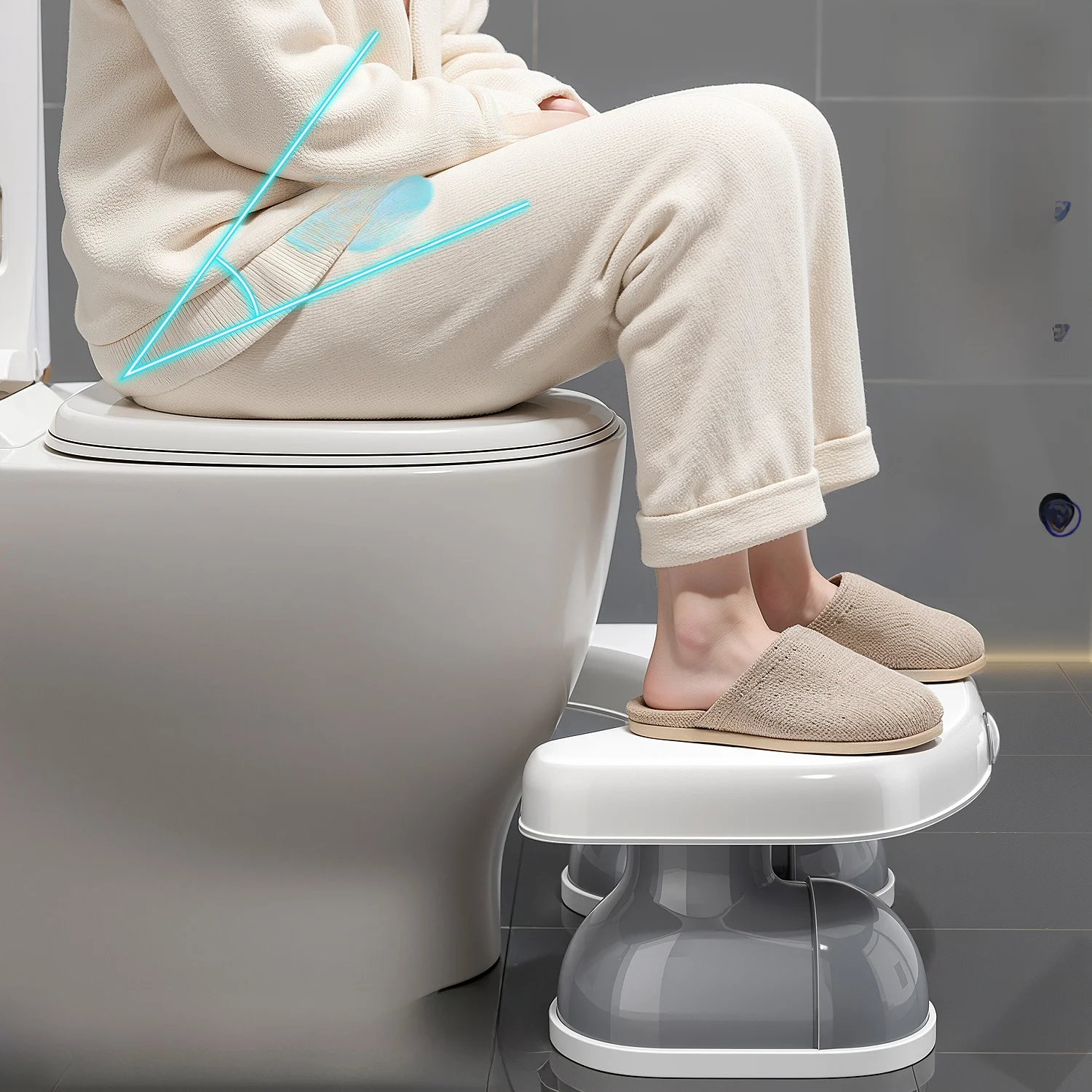 厚手トイレステップスツール：収納機能付きで快適な使用体験を実現
